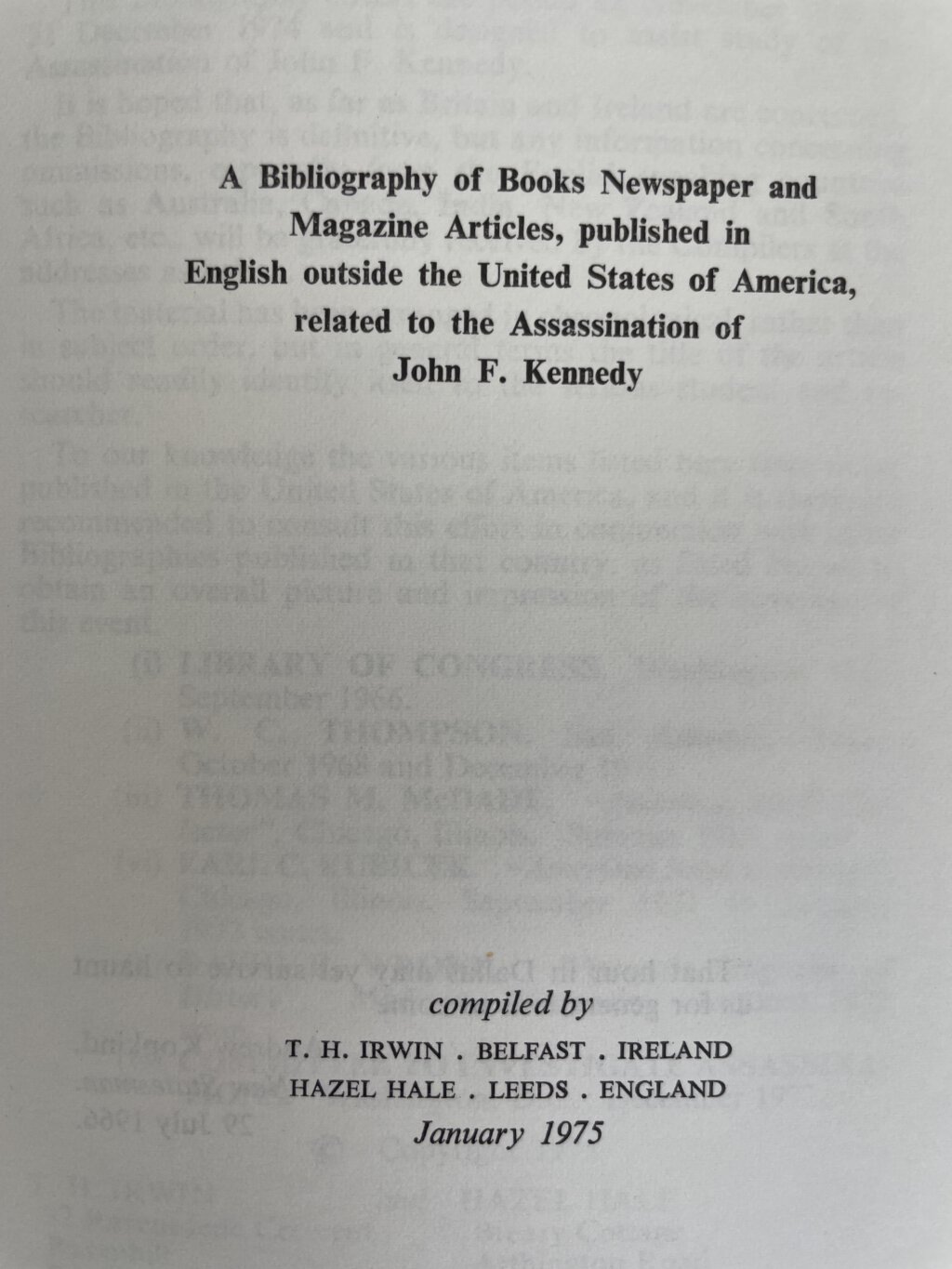 bibliography of jfk 2