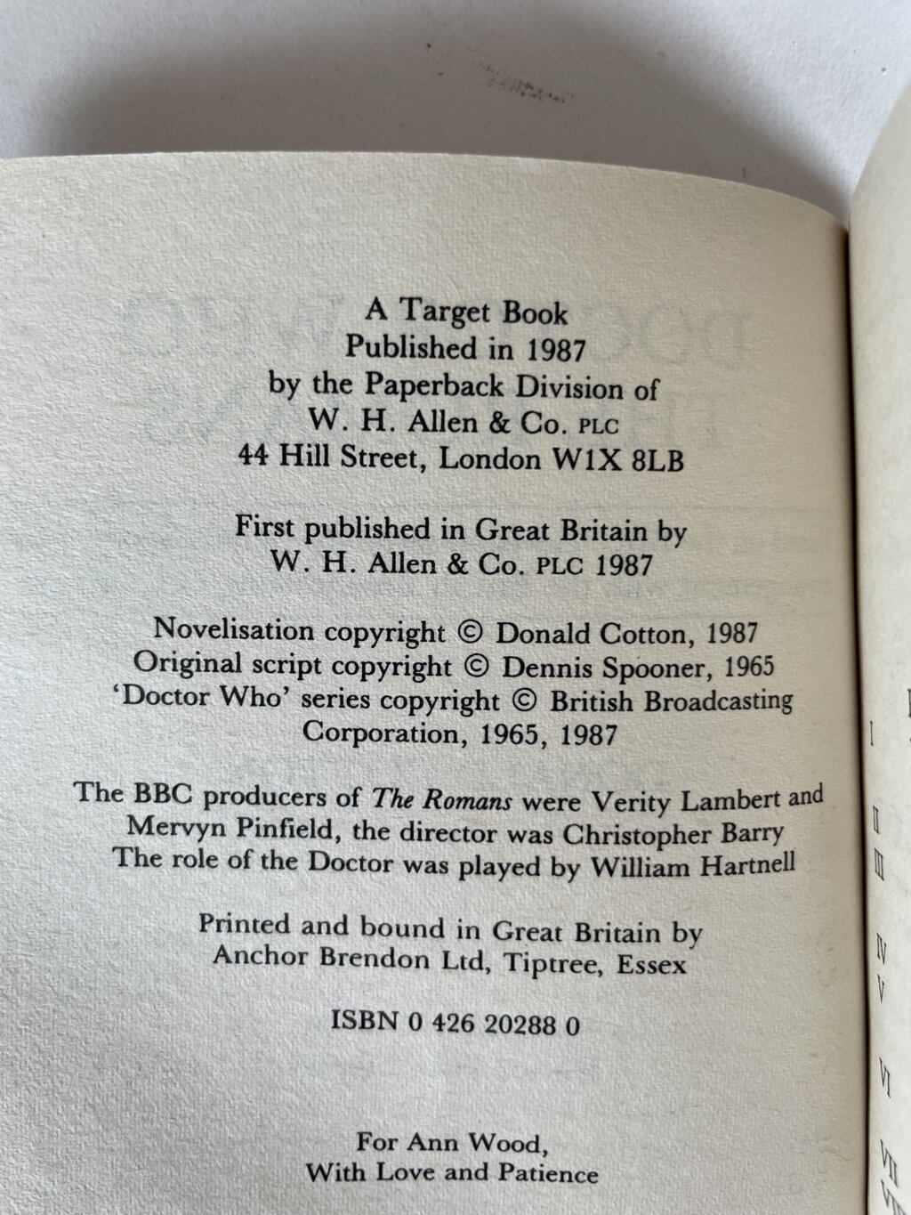 donald cotton doctor who the romans 2