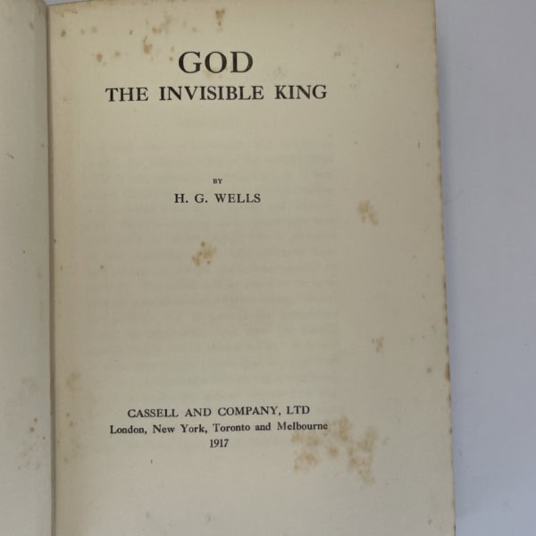 hg wells god the invisible king first edition2