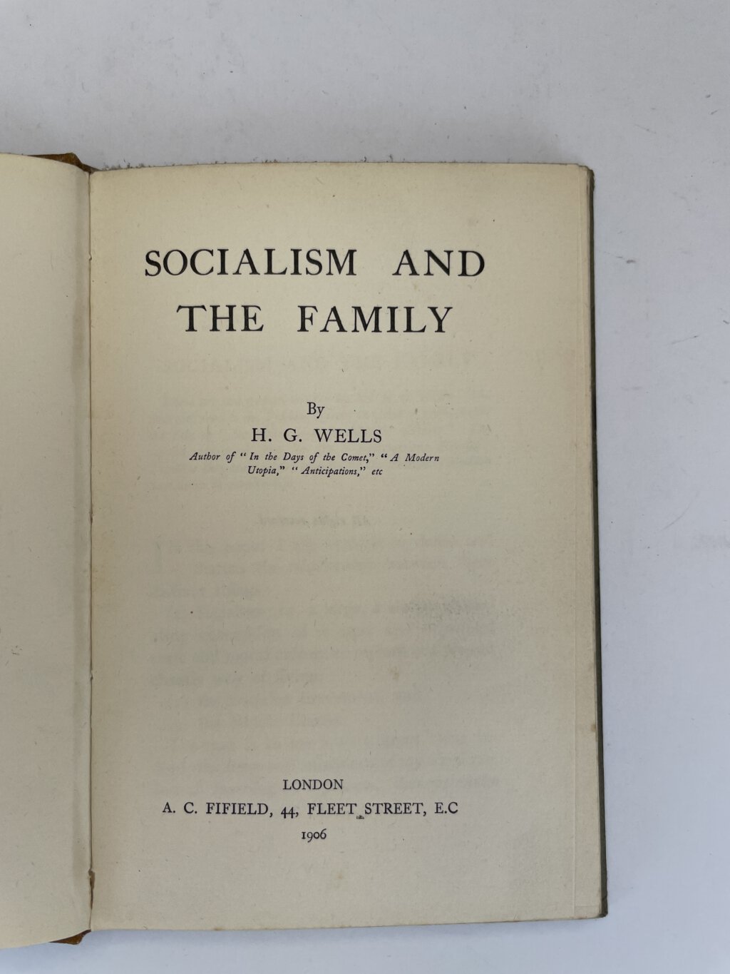 hg wells socialism and the family first edition2