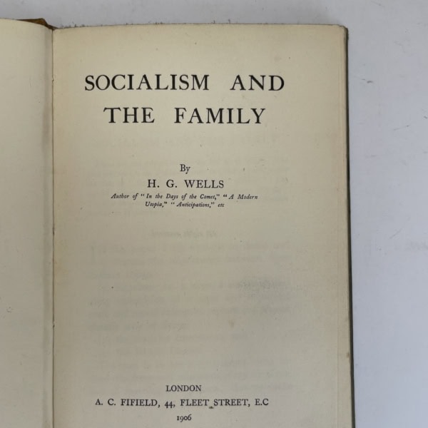 hg wells socialism and the family first edition2