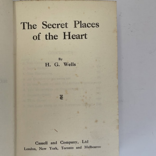 hg wells the secret places of the heart first edition2