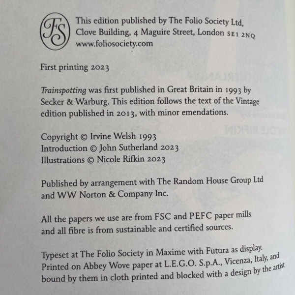 irvine welsh trainspotting first folio3