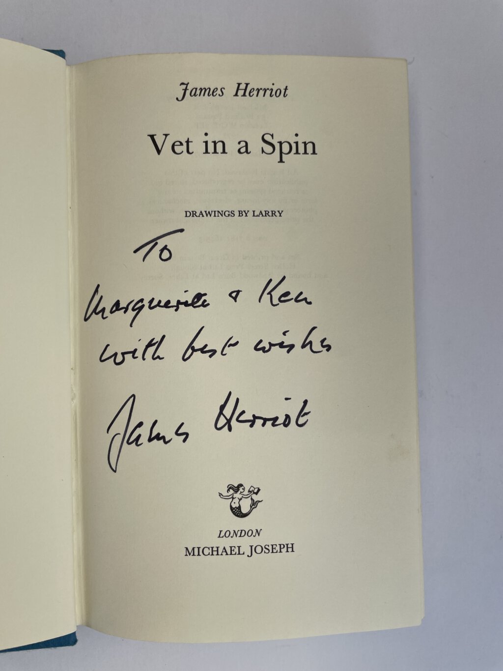 james herriot vet in a spin signed first 2