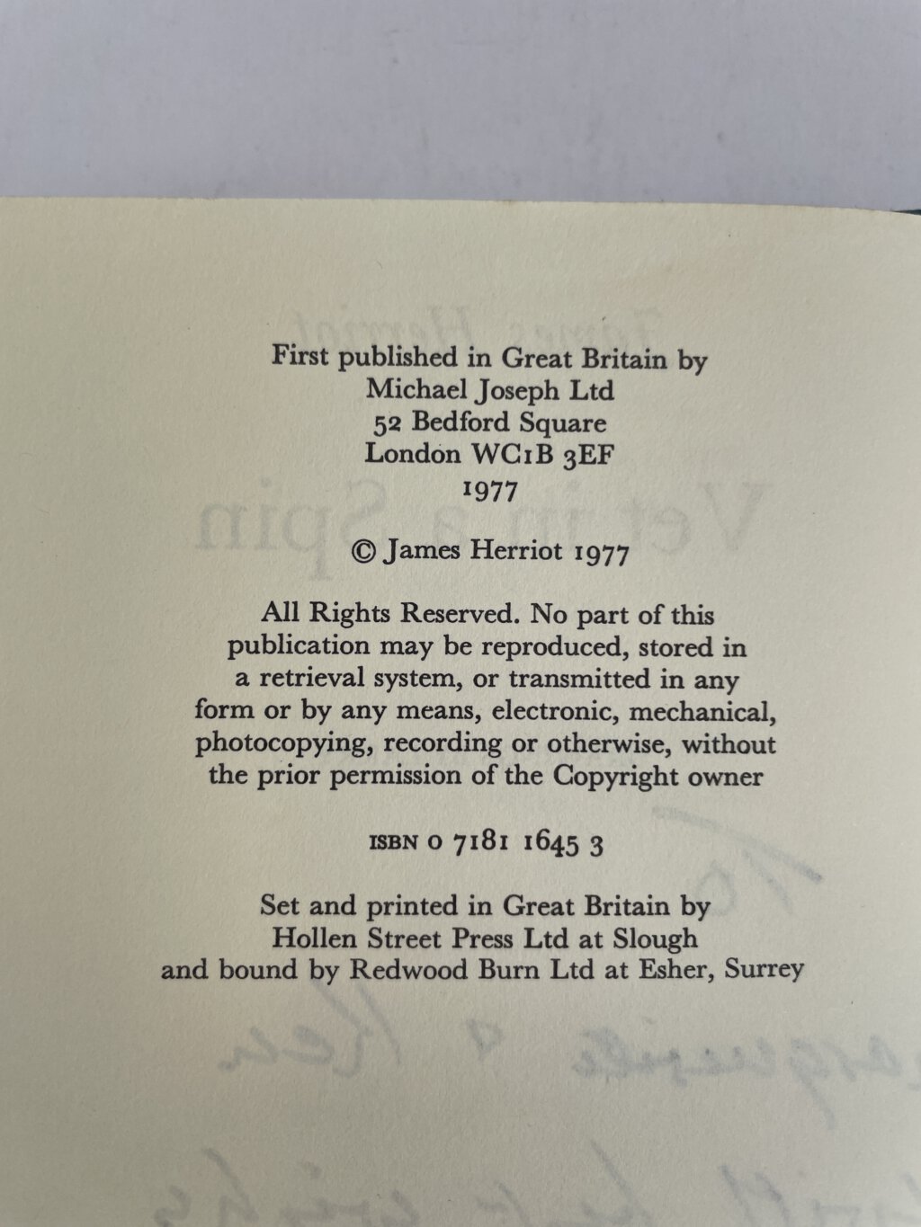 james herriot vet in a spin signed first 3