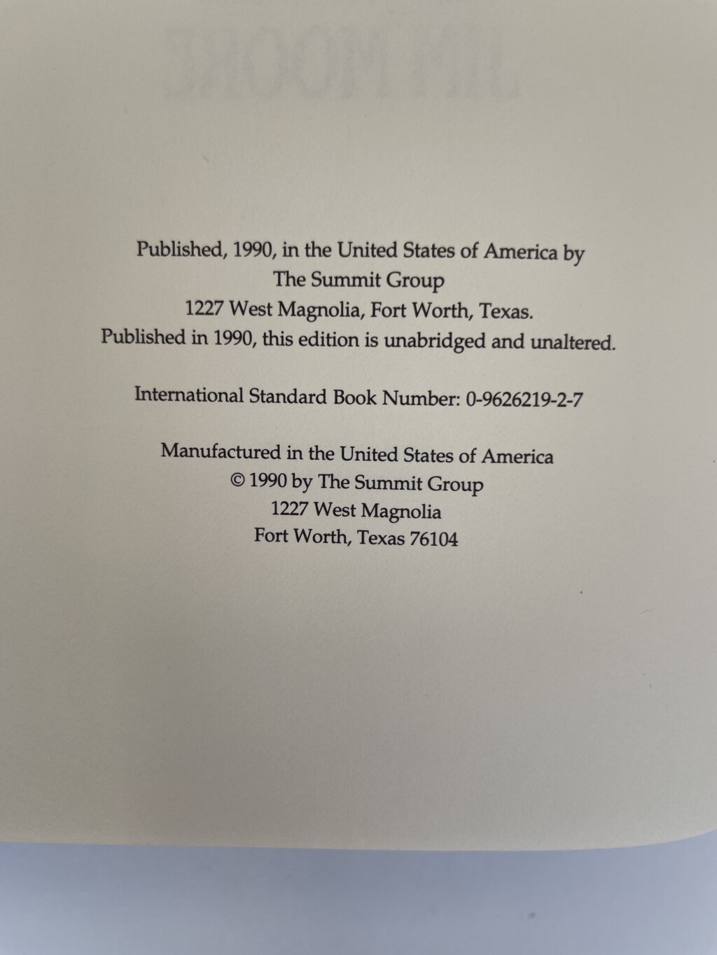 jim moore conspiracy of one first ed2