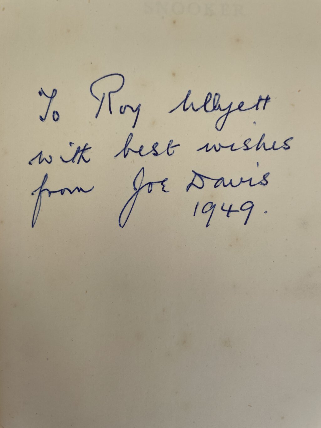 joe davis how i play snooker signed first2