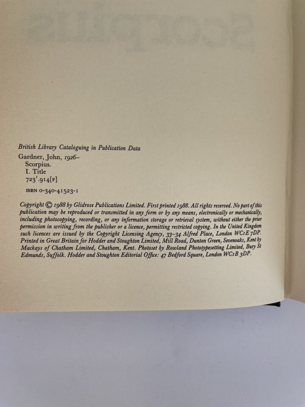 john gardner scorpius first edition2