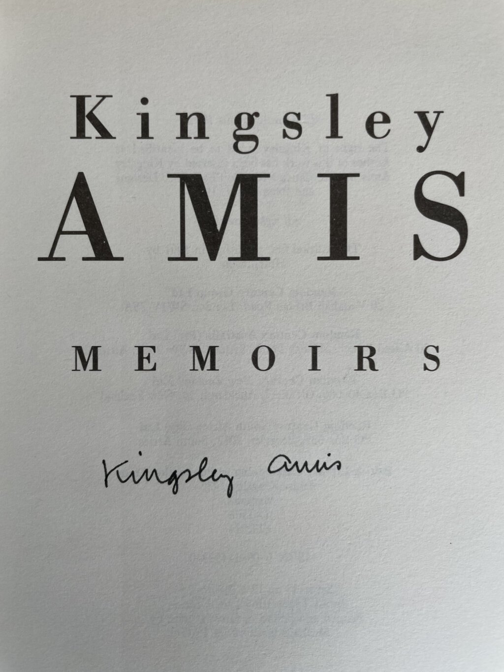 kingsley amis memoirs signed first2 scaled