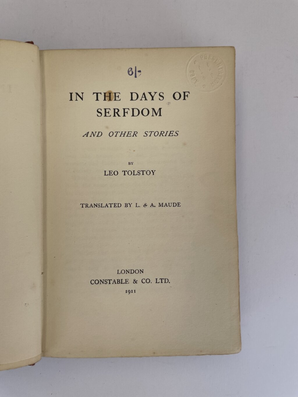 leo tolstoy in the days of seaferm first edition2