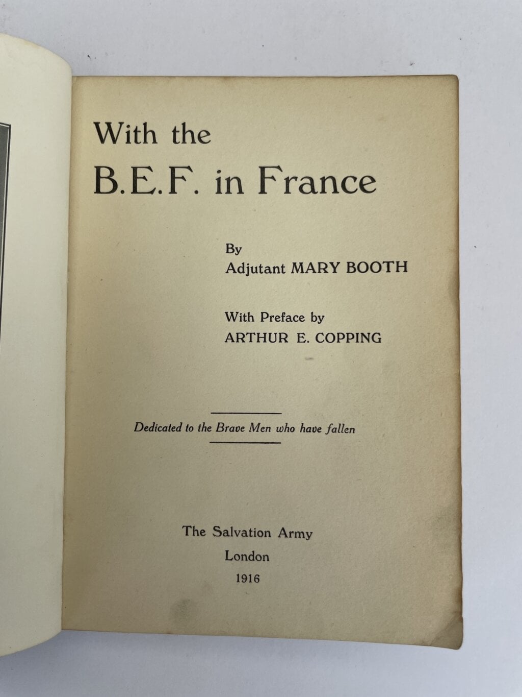 mary booth with the BEF in france first ed2