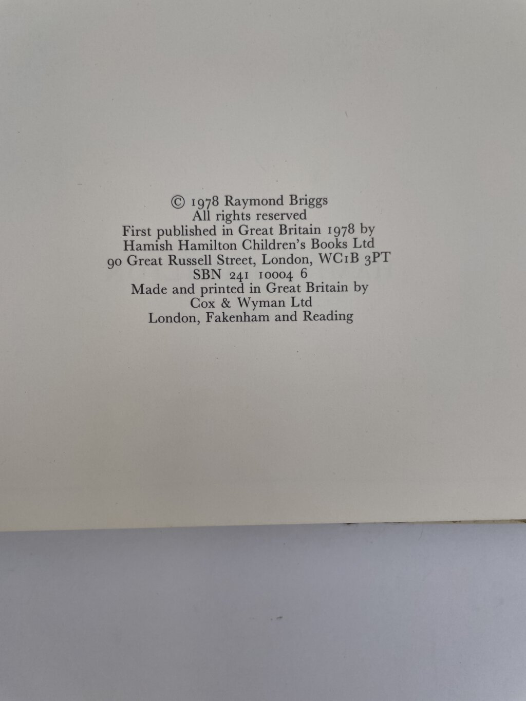 raymond briggs the snowman signed first ed3