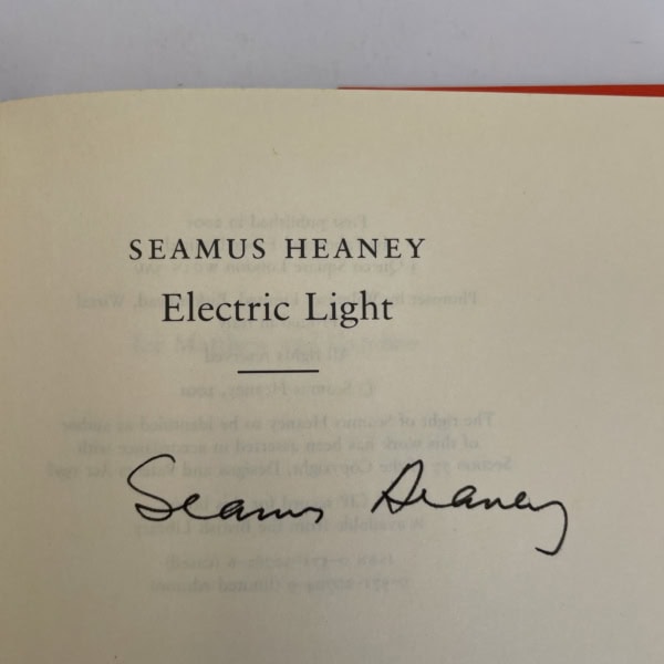 seamus heaney electric light signed first 2