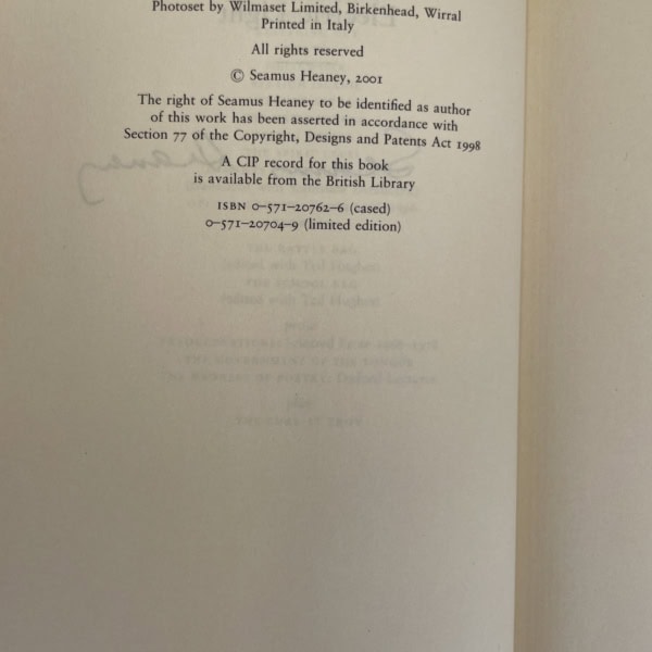 seamus heaney electric light signed first 3