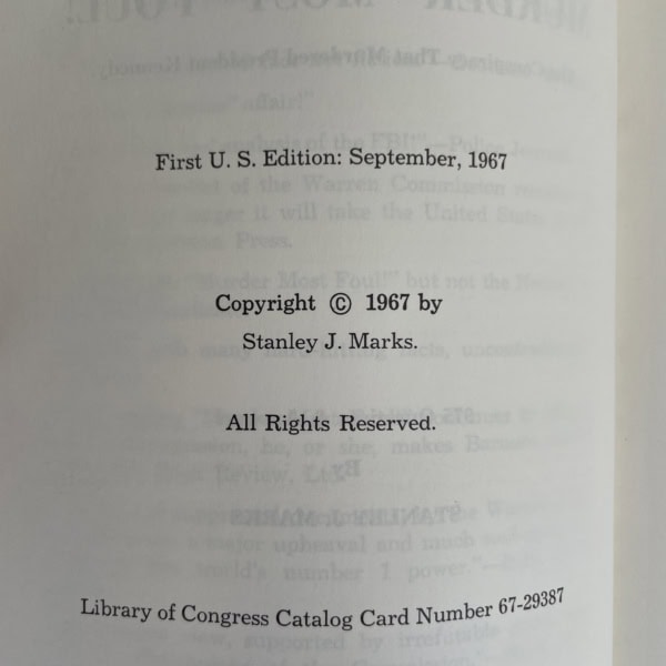 stanley j marks murder most foul first ed2