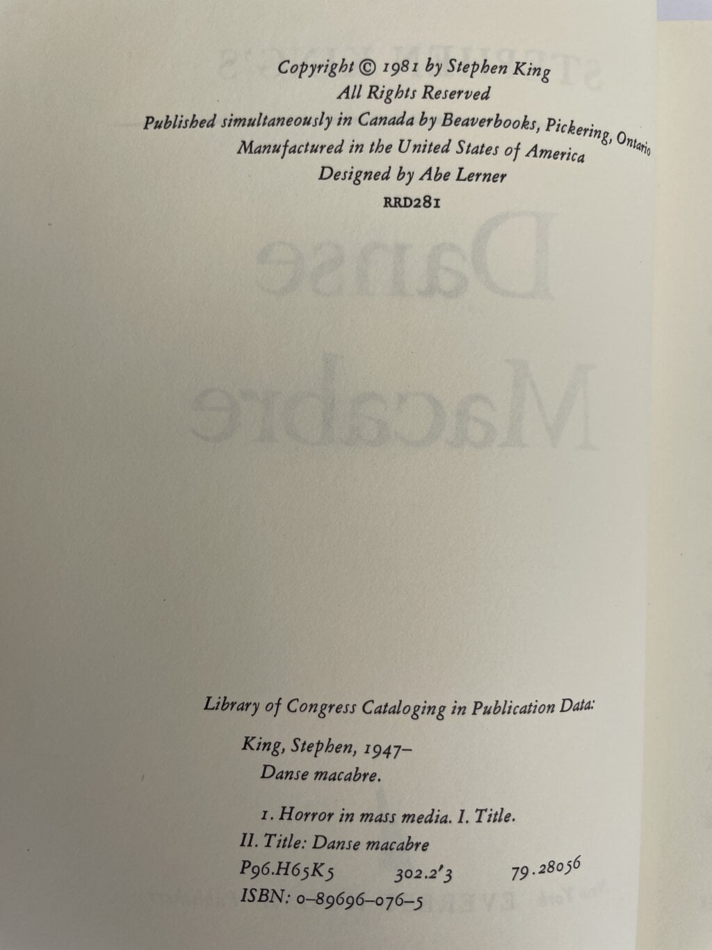 stephen king danse macabre first us edition signed3