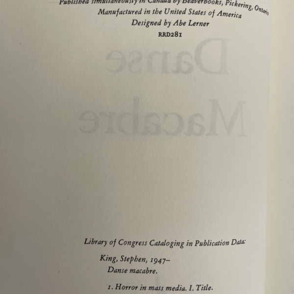 stephen king danse macabre first us edition signed3