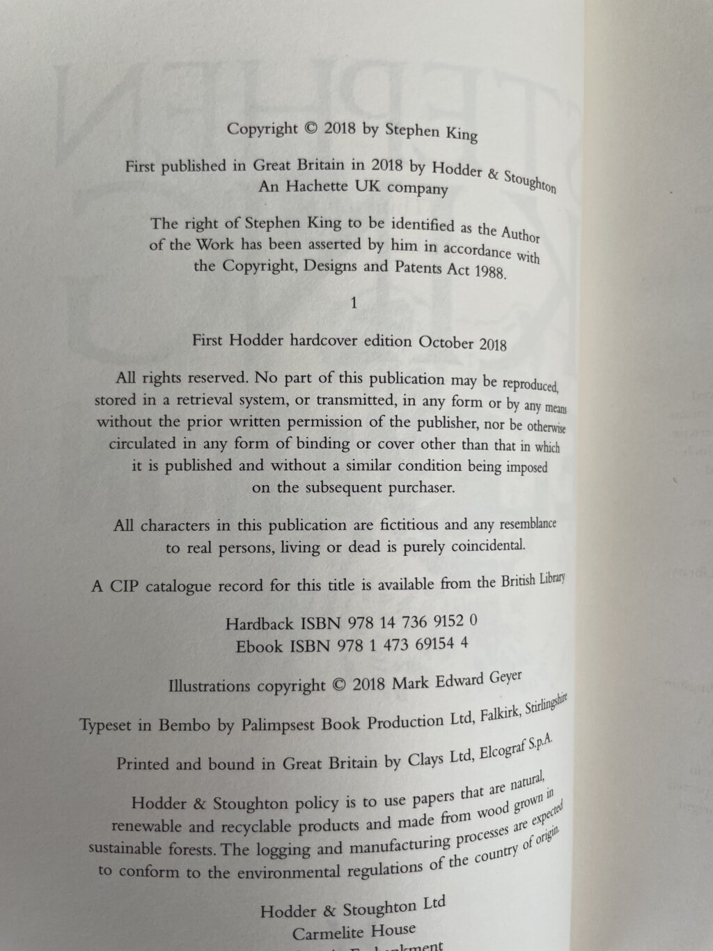 stephen king elevation first collectors ed2