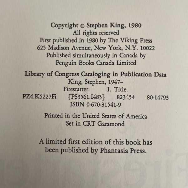 stephen king fire starter first us edition signed3