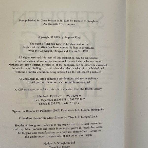 stephen king holly independant bookshop edition4