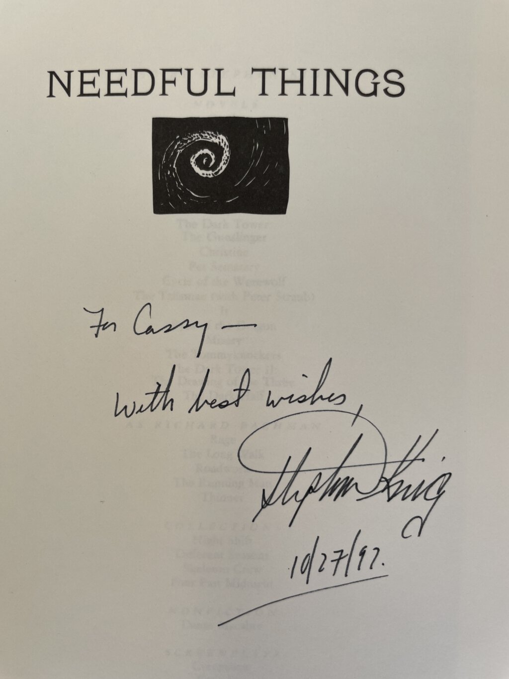 stephen king needful things signed us first 2