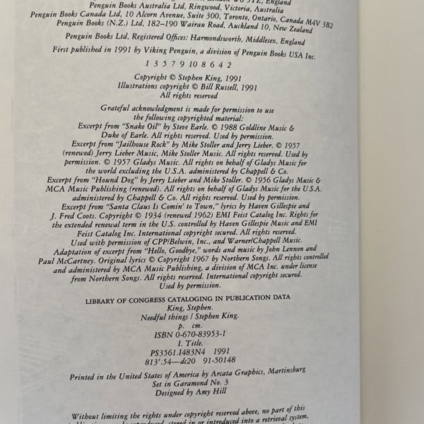 stephen king needful things signed us first 4