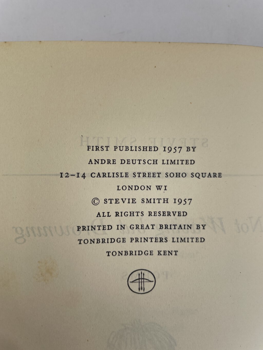 stevie smith not waving but drowning first edition2 Copy