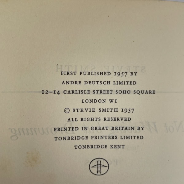 stevie smith not waving but drowning first edition2 Copy
