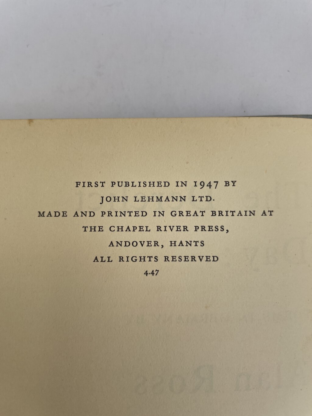 alan ross the derelict day first edition2