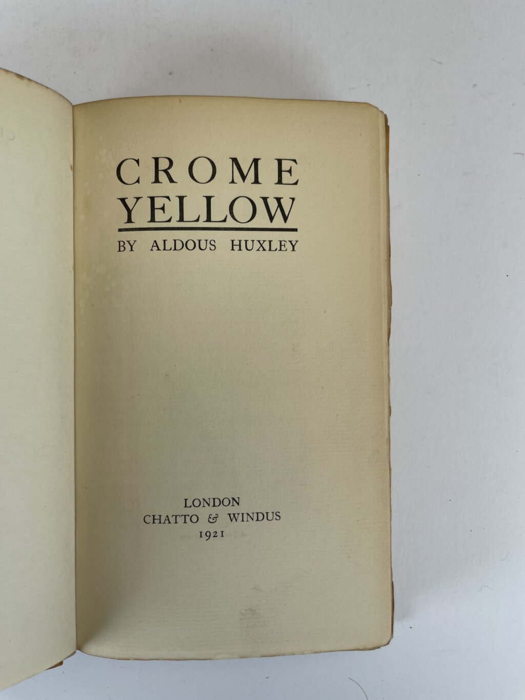 aldous huxley crome yellow first edition2
