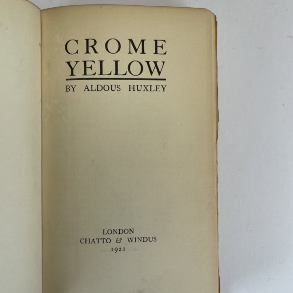 aldous huxley crome yellow first edition2