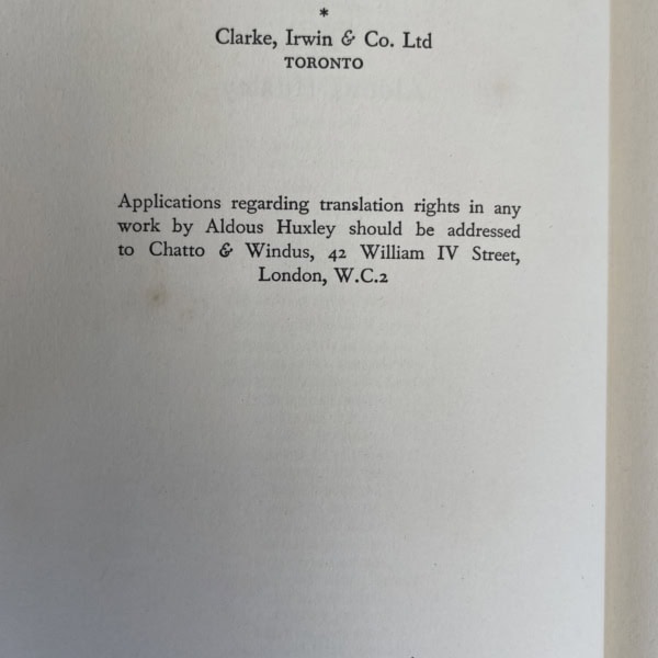 aldous huxley literature and science first edition2