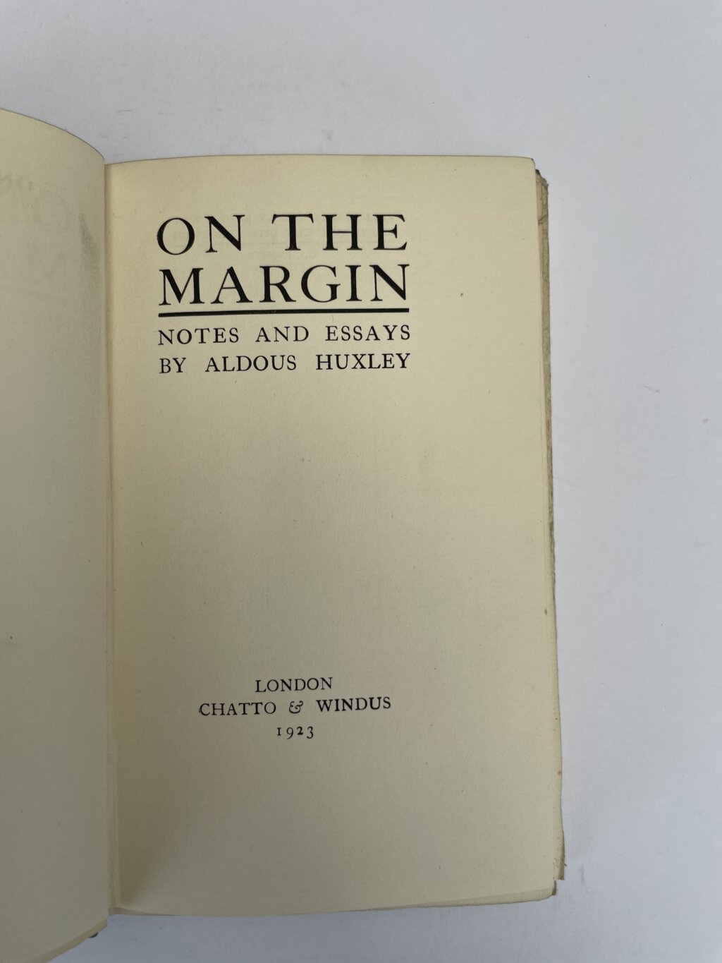 aldous huxley on the margin first edition2