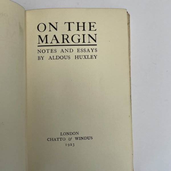 aldous huxley on the margin first edition2