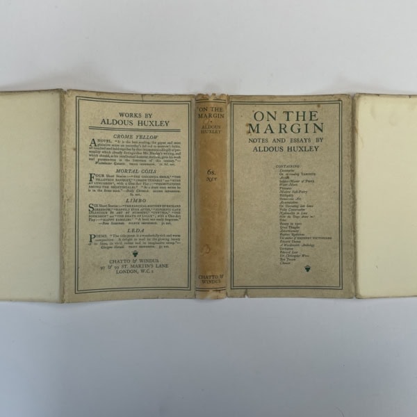aldous huxley on the margin first edition4