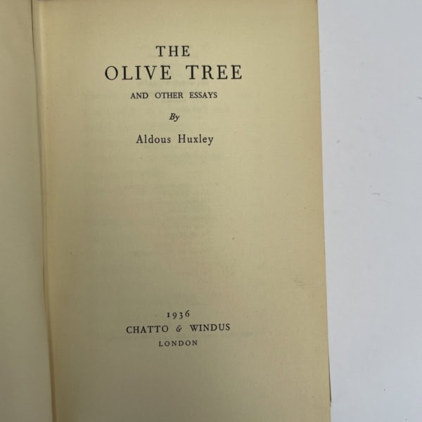 aldous huxley the olive tree first edition2