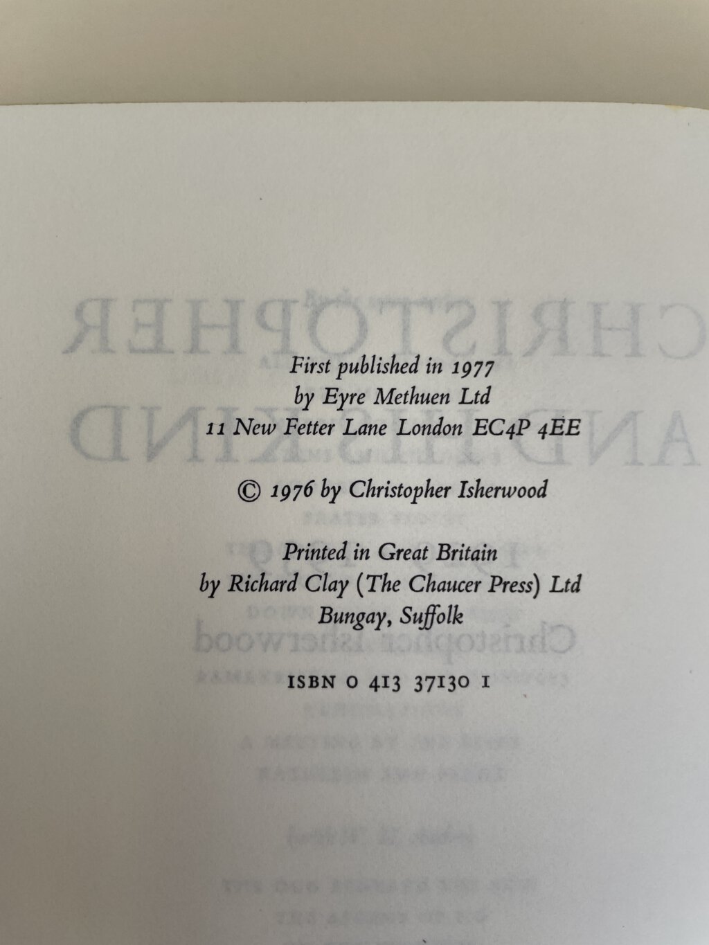 christopher isherwood christopher and his kind first 2