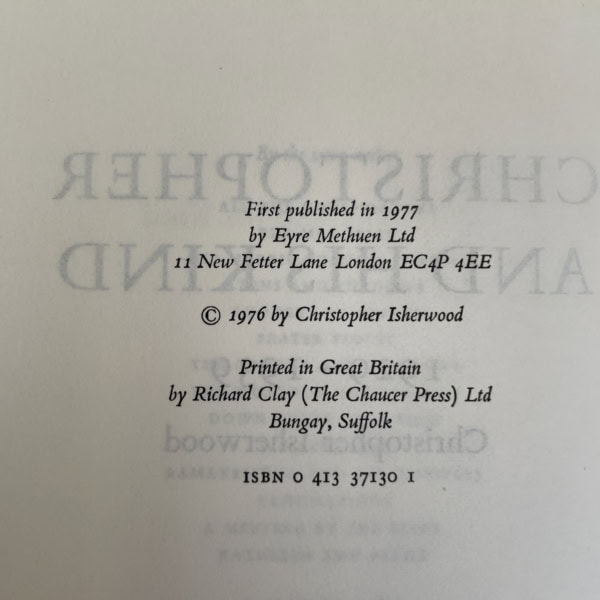 christopher isherwood christopher and his kind first 2