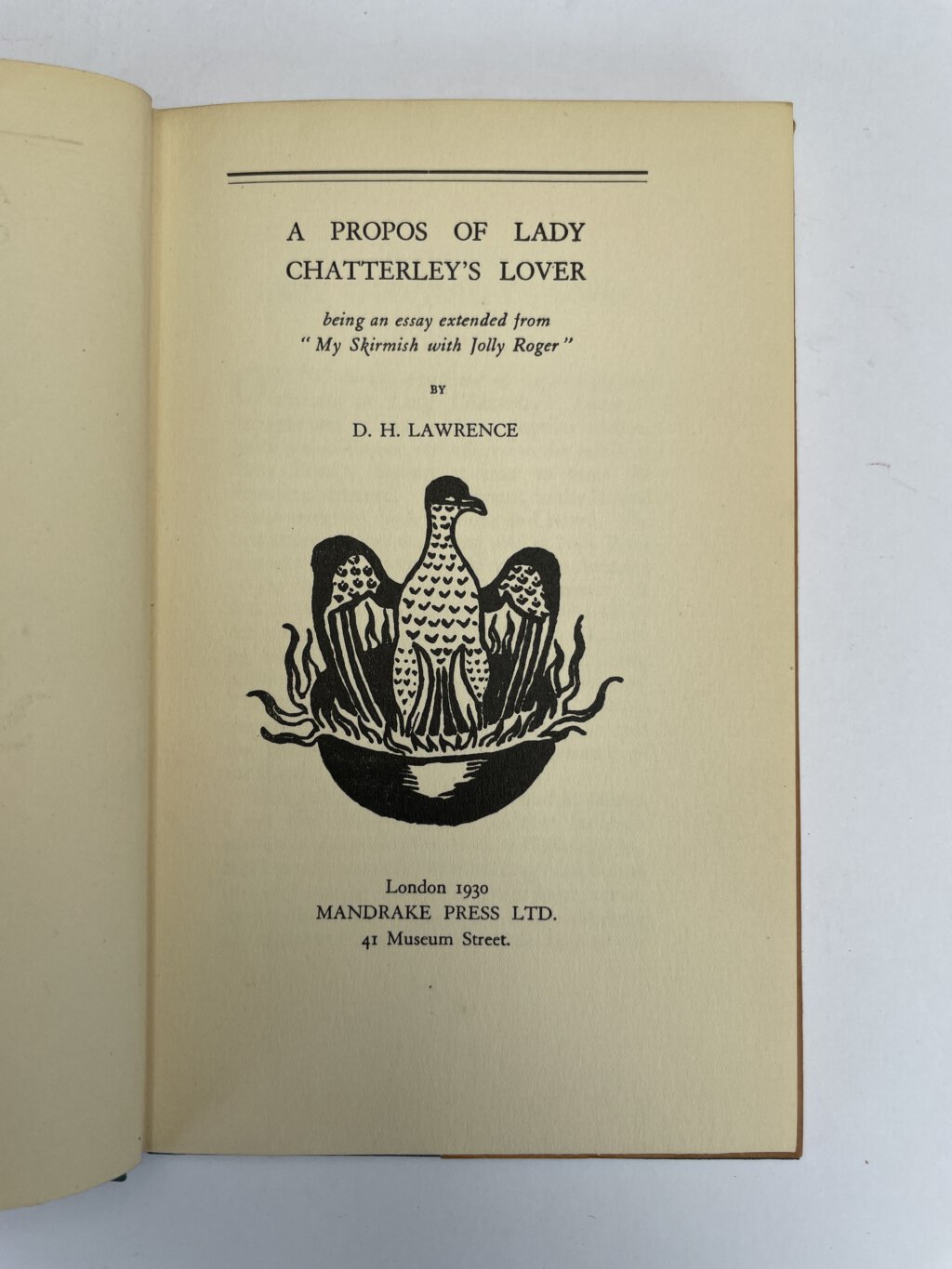 dh lawrence a props of lady chatterleys lover first edition2