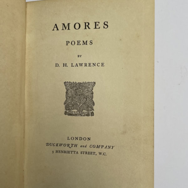 dh lawrence amores first ed2