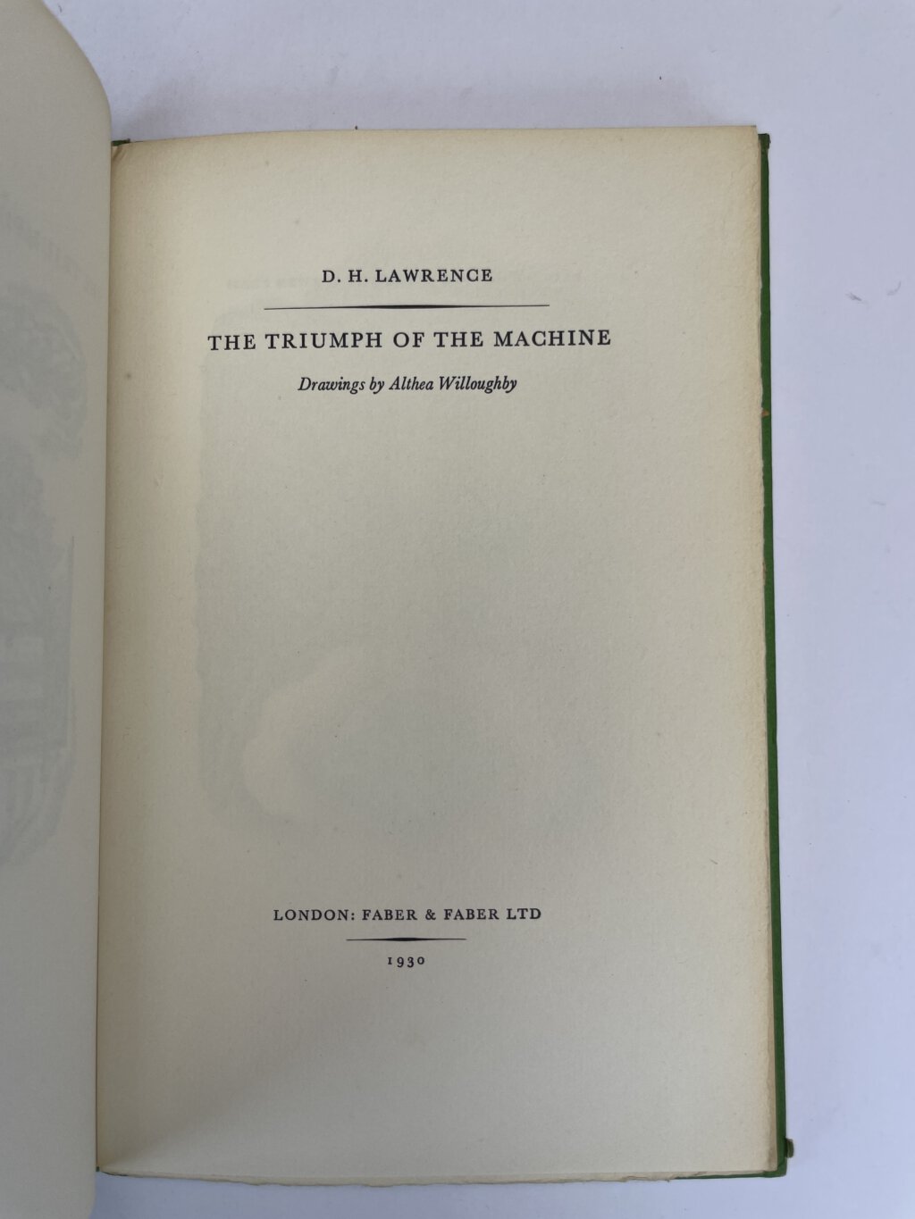 dh lawrence the triumph of the machine first edition3