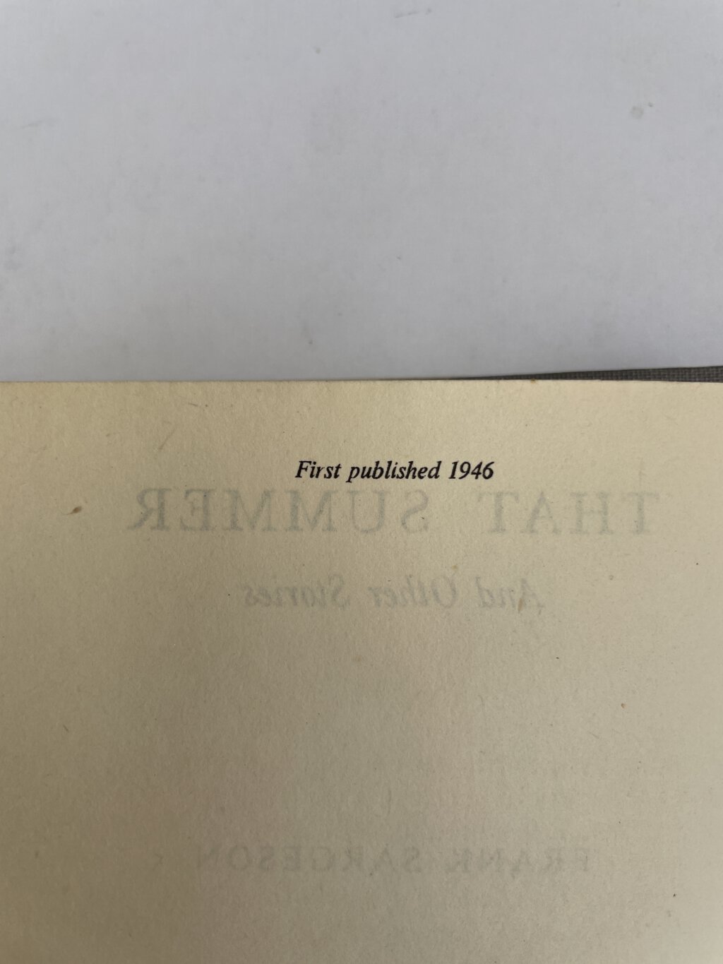 frank sargeson that summer first edition2