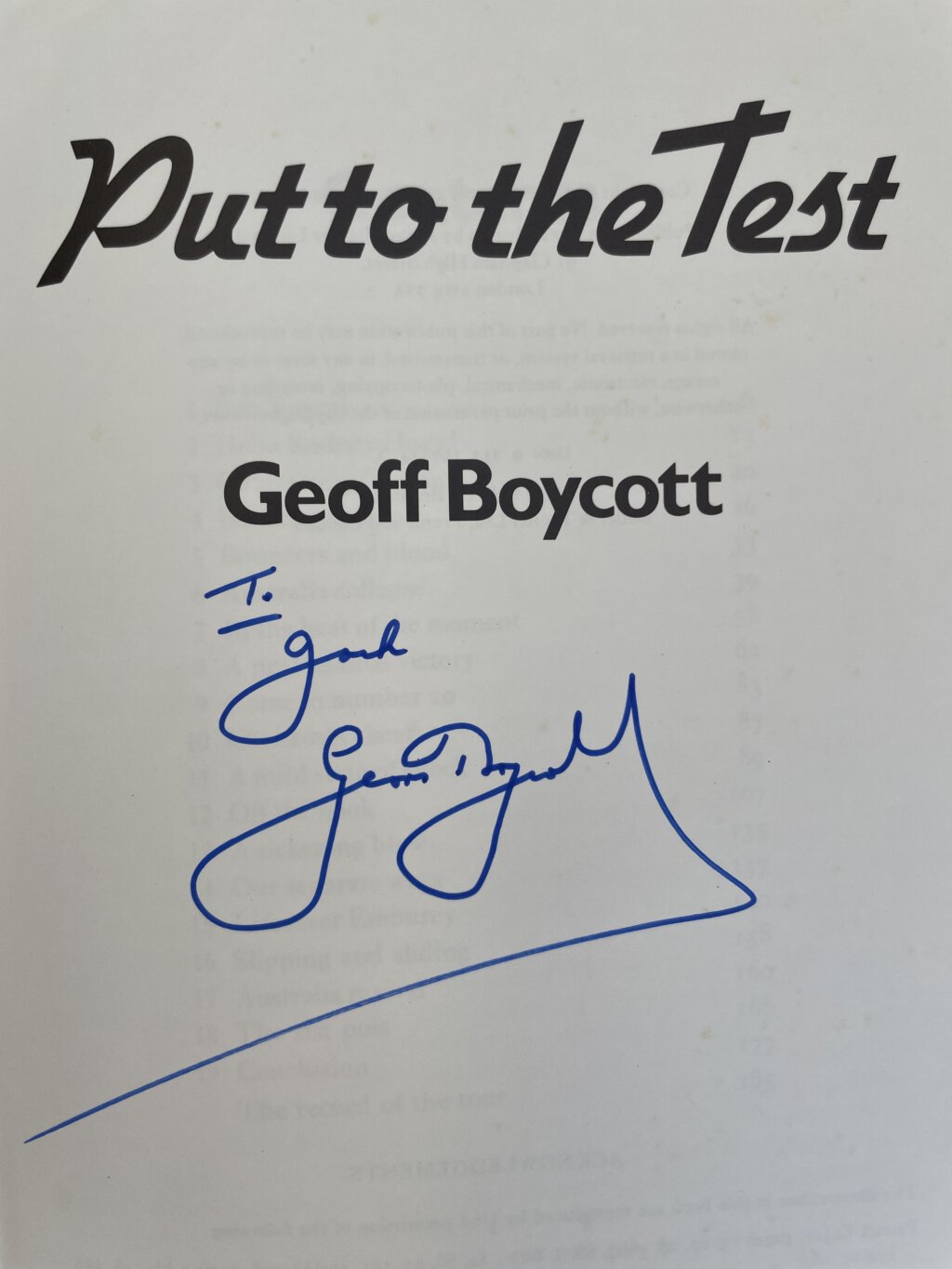 geoff boycott put to the test signed first 2