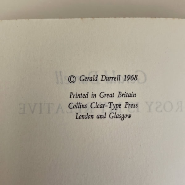 gerald durrell rosy is my relative first edition2