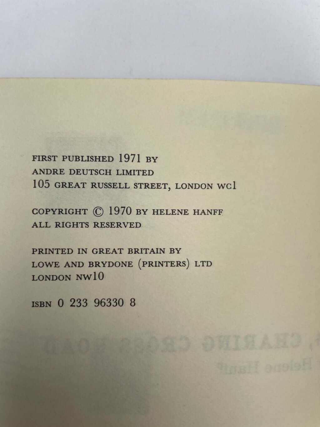 helene hanff 84 charing cross road first 2