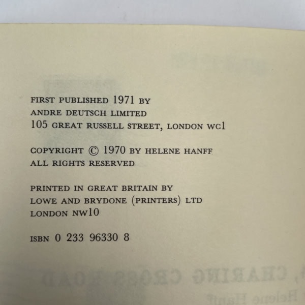 helene hanff 84 charing cross road first 2