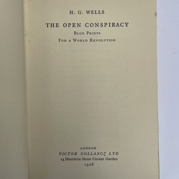 hg wells the open conspiracy first ed2