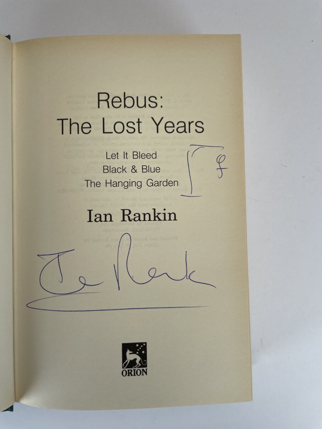 ian rankin rebus first edition signed 2
