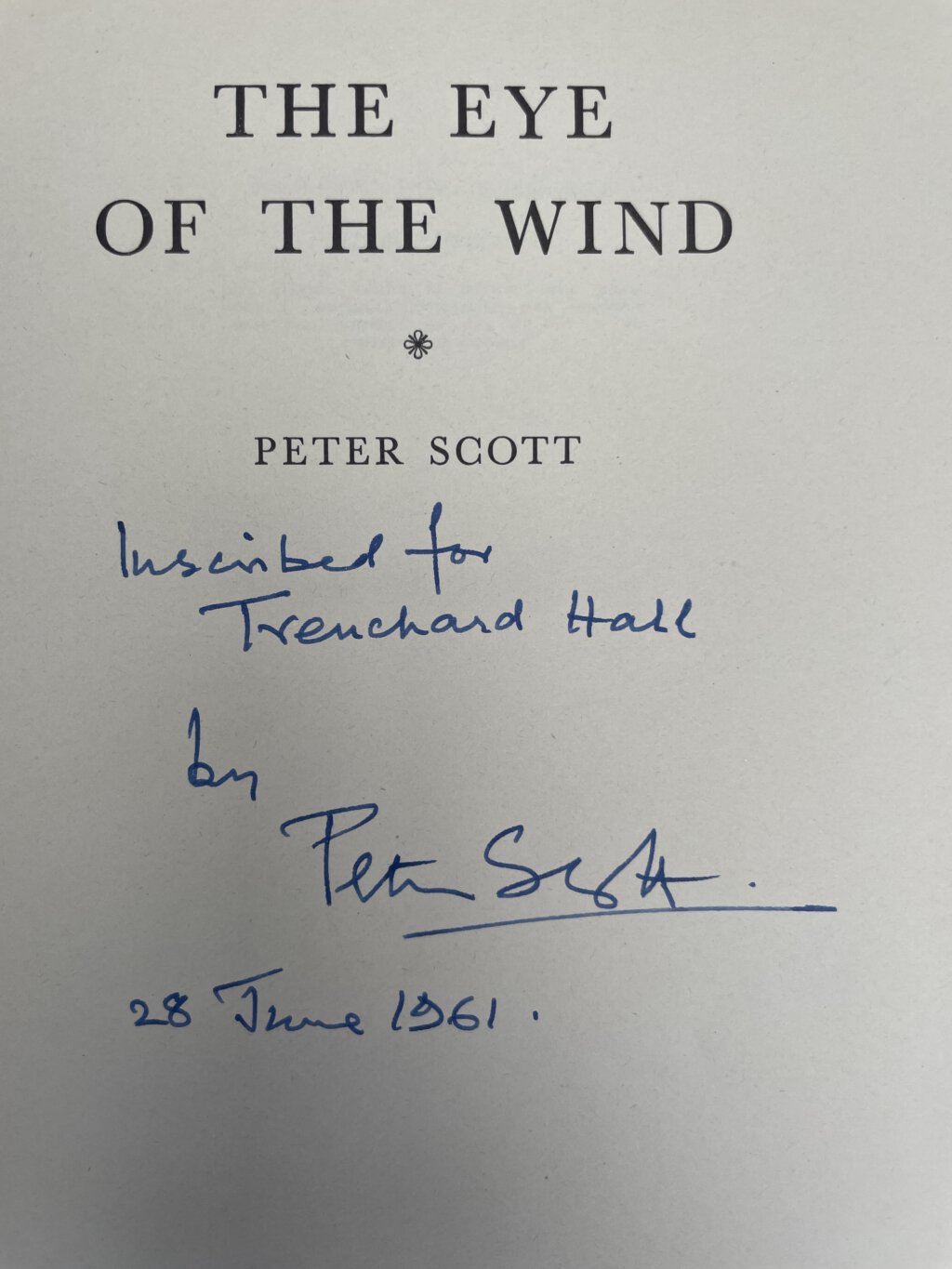 peter scott the eye of the wind signed first edition2