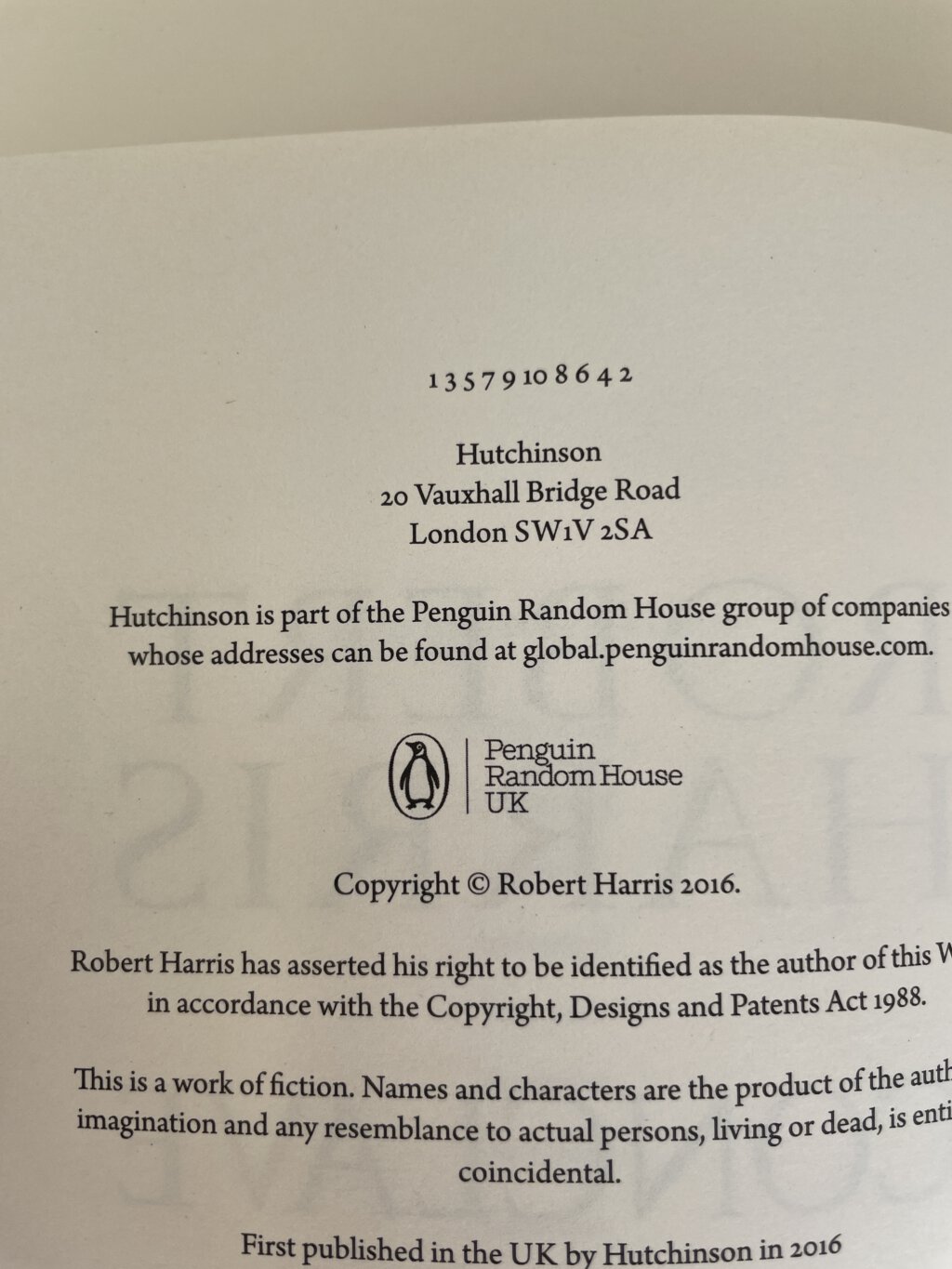 robert harris conclave first edi2